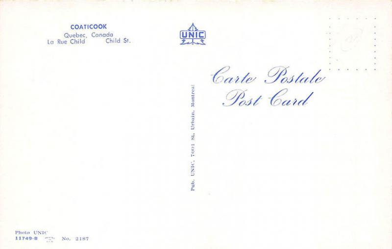 Coaticook Quebec Canada Store Fronts Old Cars Postcard