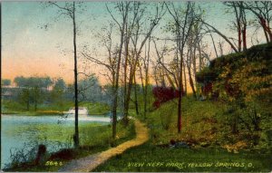 View of Neff Park, Lake, Yellow Springs OH Vintage Postcard M58