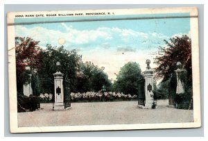 Vintage 1930 Postcard Anna Mann Gate Roger Williams Park Providence Rhode Island