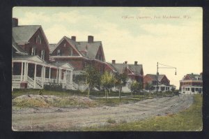 FORT MACKENZIE WYOMING OFFICERS QUARTERS US ARMY BASE VINTAGE POSTCARD