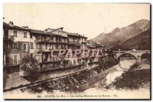 Postcard Old Sospel Old Houses on Bevera