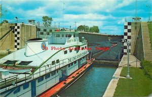 IL, Joliet, Illinois, Illinois Waterway, Brandon Lock, Curteich No 7C-K1249
