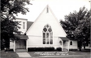 Real Photo Postcard First Baptist Church in Corydon, Iowa