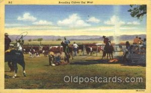 Branding Calves Western Cowboy, Cowgirl 1944 