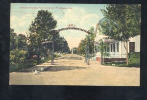 WINCHESTER INDIANA FOUNTAIN PARK CENETERY ENTRANCE 1909 VNTAGE POSTCARD