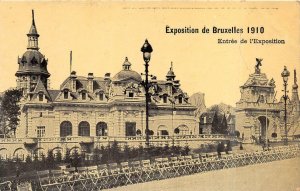 EXPOSITION DE BRUXELLES BELGIUM ENTRANCE POSTCARD 1910