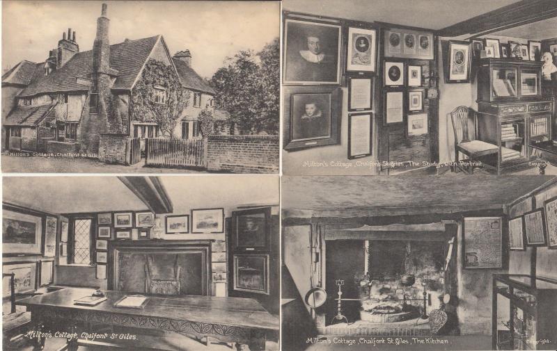 Lot 5 postcards Milton`s Cottage interior Chalfont St. Giles english literature