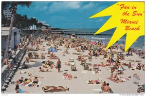 Beach Scene, MIAMI BEACH, Florida, 40-60's