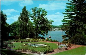 Postcard NY Skaneateles Garden View Overlooking Skaneateles Lake RARE 1960s K33