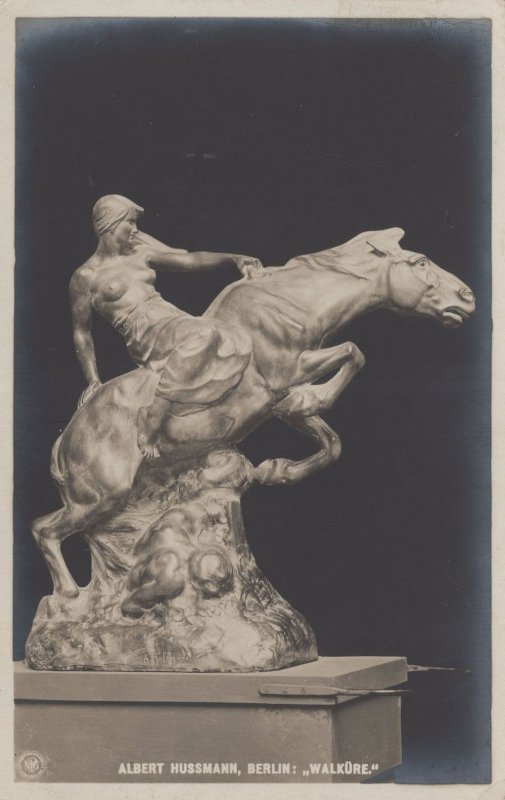 Albert Hussman Berlin German Horse Statue Antique Postcard