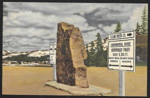 Continental Divide Berthoud Pass Colorado Unused c1941