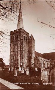 MINSTER IN THANET KENT UK XIth CENTURY CHURCH REAL PHOTO POSTCARD NOTES ON BACK