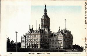 State Capitol Hartford CT Glitter Accents Undivided Back Vintage Postcard O11