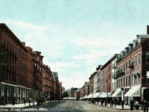 Circa 1900-07 Essex Street Downtown Lawrence, MA Vintage Unused Postcard P18