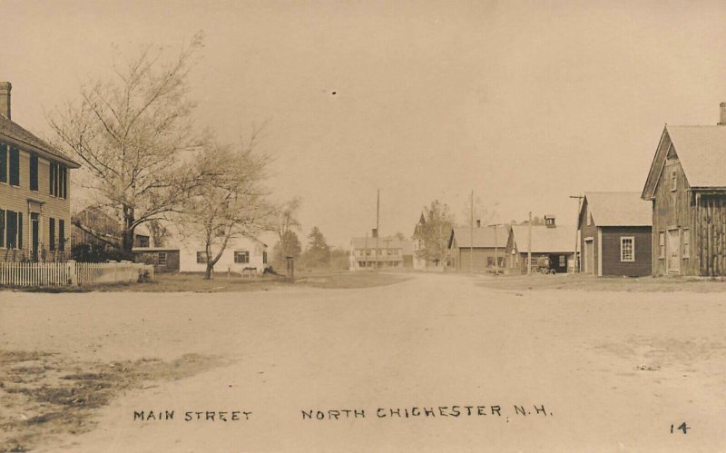 North Chichester Main Street Houses & Businesses Real Photo Postcard