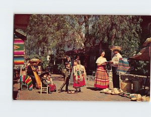 Postcard Colorful costumes in the authentic Mexican setting, Los Angeles, C. A.