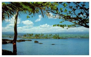 Hilo Town across from blue Hilo Bay Hawaii Postcard Posted 1967