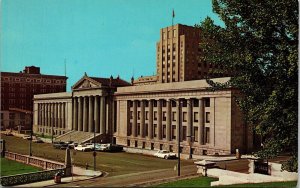 War Memorial Building Nashville TN Tennessee Old Cars Postcard VTG UNP Curteich 