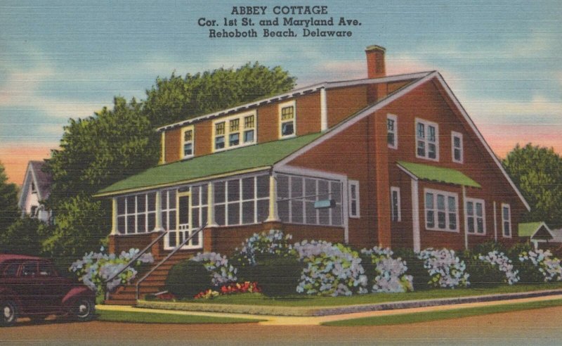 Postcard Abbey Cottage Rehoboth Beach Delaware DE