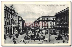 Postcard Old Napoli Piazza Della Borsa Corso Umberto I