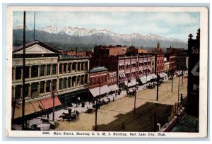 c1920 Main Street ZCMI Building Horse Carriage Salt Lake City Utah UT Postcard