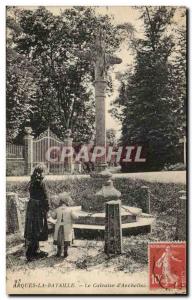 Arques la Bataille - Calvary d & # 39Azchelles - children Old Postcard