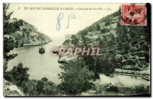 Old Postcard Sea In A De Marseille Cassis Calanque of Port Pin