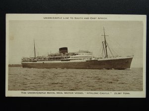 Union Castle Line 'ATHLONE CASTLE' ROYAL MAIL SHIP c1930s Postcard