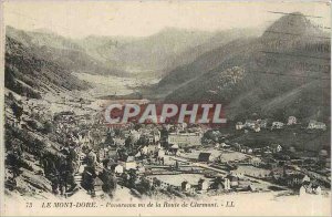 Old Postcard Le Mont Dore Panorama seen from the Clermont Road