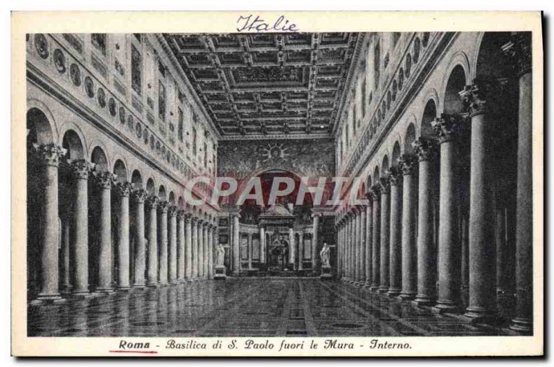 Old Postcard Roma Basilica Di Paolo Fuori Le Mura Interno