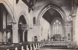 Dartford Holy Trinity Church Organ & Interior Antique Old Real Photo Postcard