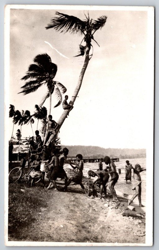 RPPC Beach Scene Rabaul Papua New Guinea Passed By Censor 1940 Postcard K11