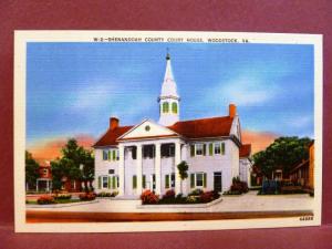 Postcard VA Woodstock Shenandoah County Court House