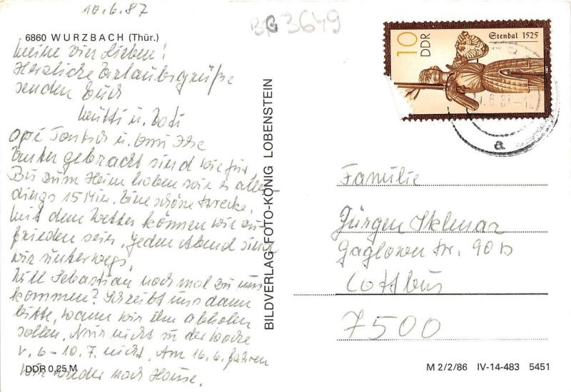 BG3649 wurzbach   CPSM 15x9.5cm germany