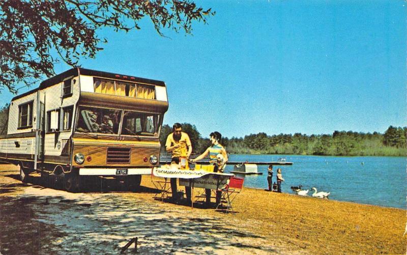 Sesquicentennial State Park SC Motor Home Luxury Camping Postcard