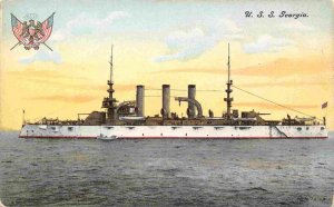 USS Georgia US Navy Ship 1910c postcard