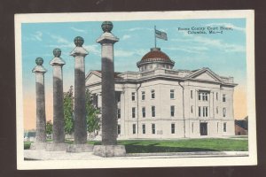 COLUMBIA MISSOURI BOONE COUNTY COURT HOUSE FLAG FLYING VINTAGE POSTCARD