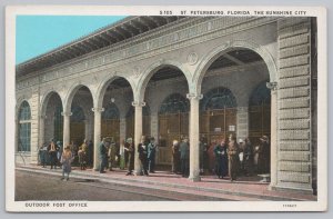 Government Building~St Petersburg Florida Outdoor Post Office~Vintage Postcard