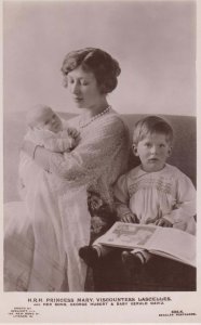 Princess Mary With Her Sons Gerald Viscount Lascelles BABY Real Photo Postcard