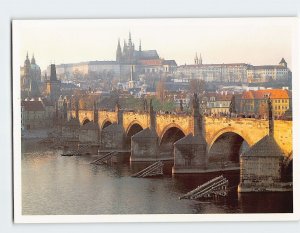 Postcard Karluv Most A Hradcany, Prague, Czech Republic