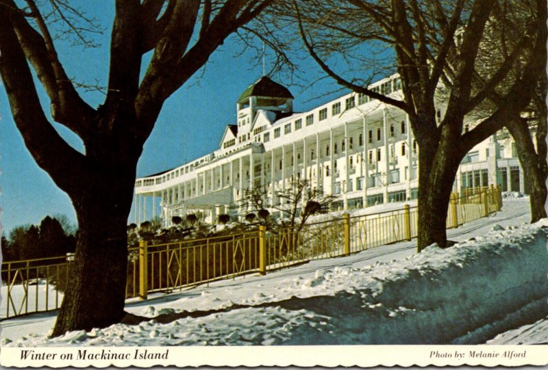 Michigan Mackinac Island Grand Hotel In Winter