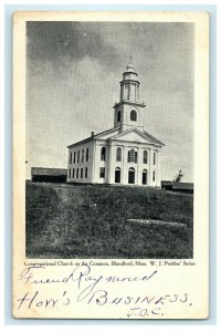 1909 Congregational Church On The Common Blandford Massachusetts MA Postcard