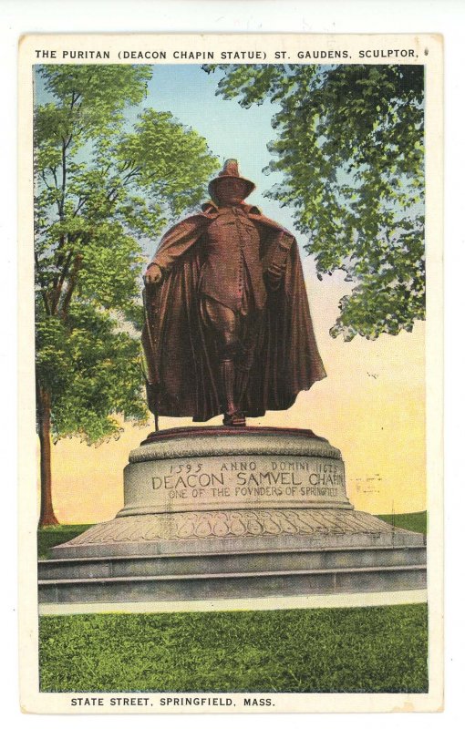 MA - Springfield. The Puritan (Deacon Chapin Statue), State Street