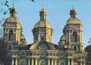 Russia Leningrad The Domes Of St Nicholas's Cathedral