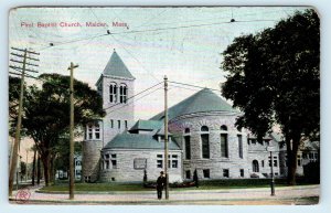 MALDEN, MA Massachusetts FIRST BAPTIST CHURCH  Middlesex County 1911 Postcard