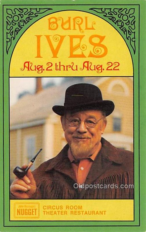 Burl Ives Movie Star Actor Actress Film Star Unused 