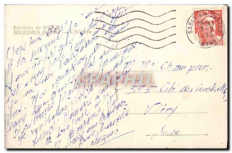 Old Postcard Sable Solesmes L & # 39abbaye