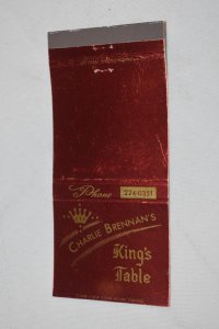 Charlie Brennan's King's Table Dayton Ohio 30 Strike Matchbook Cover