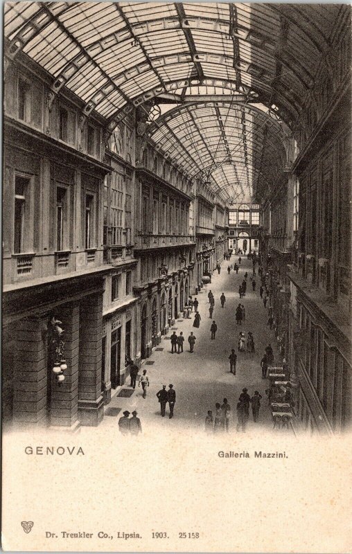 Genova Galleria Mazzini Italy c1903 Antique Postcard UDB UNP Unused 