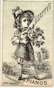 1880s WASHINGTON N.J. BEATTY'S ORGANS & PIANOS VICTORIAN TRADE CARD 41-149